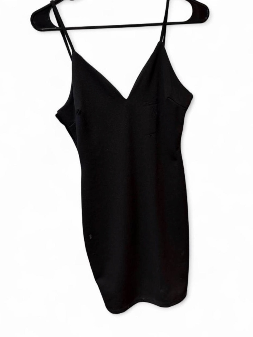 Windsor Black V-Neck Spaghetti Strap Slip Dress